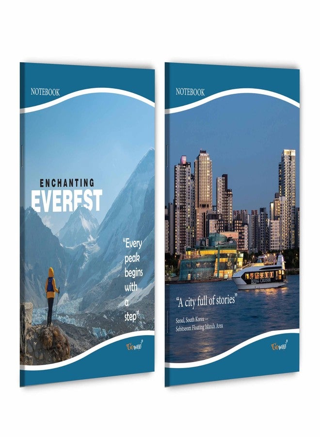 GOWOO Enchanting Everest and Seoul Reflections Notebooks - Ruled :- travel inspired notebooks, everest theme notebook, nature inspired notebook, classy ruled notebook for students | Pack of 2 Book - Image 2