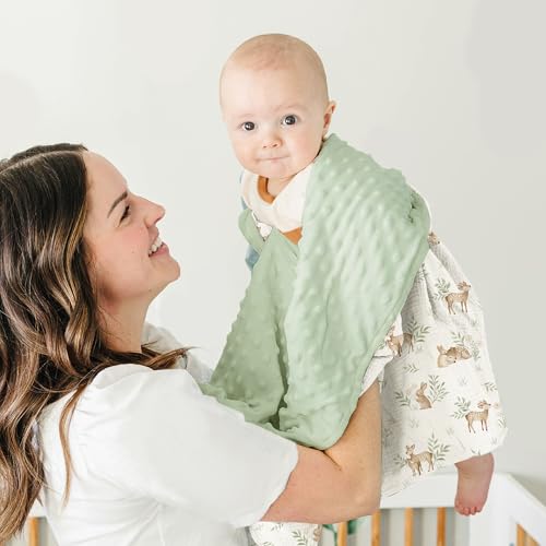 Konssy Baby Blankets for Unisex Boys Girls, Super Soft Nursery Minky Blankets with Muslin Cotton Front and Dotted Fleece Backing, Printed Bed Throws Newborn - Image 3