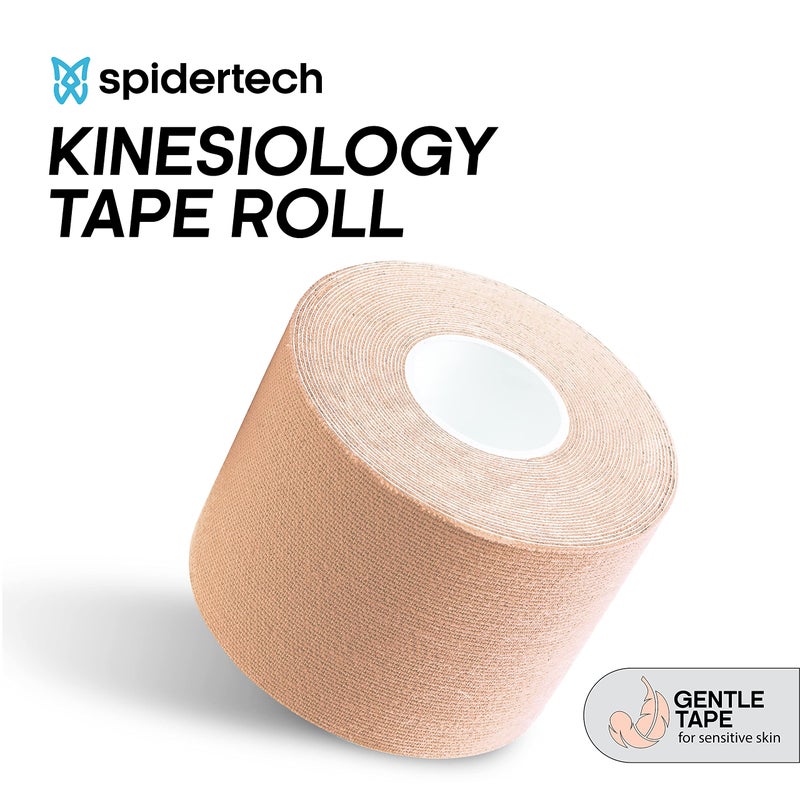 SpiderTech Gentle-Therapeutic Kinesiology Tape Roll for Hyper Sensitive and Radiated Skin 2"x16.4'50mmx5m - Image 1