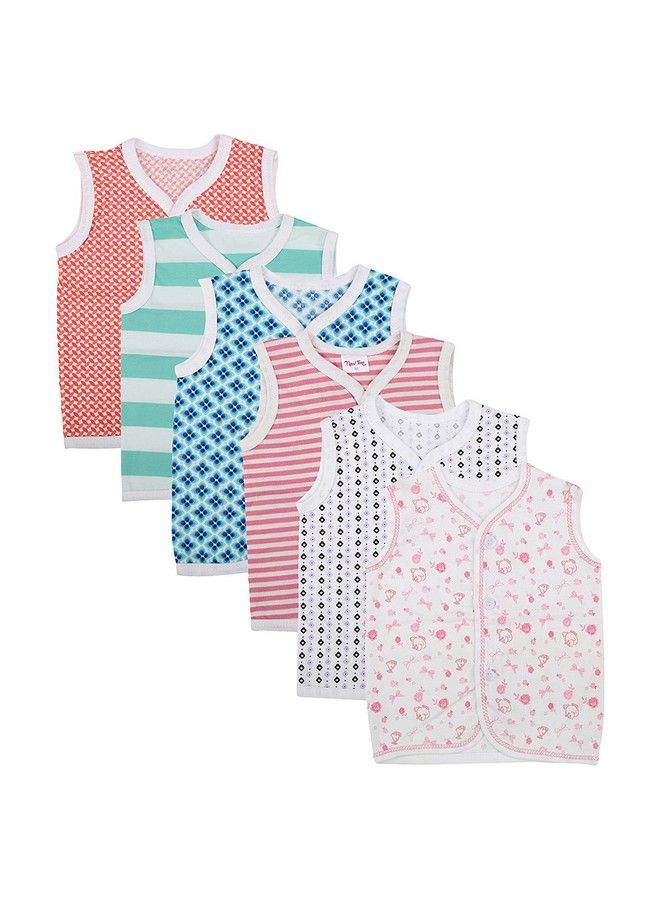 FARETO New Born Baby'S 1 Mosquito Net 6 Shirts 6 Vests 6 Booty Mittens 6 Nappy 4 Sheets 3 Blankets Combo Pack Of 7 Items In A Single Packet (Multicolour 06 Months)  - Image 4