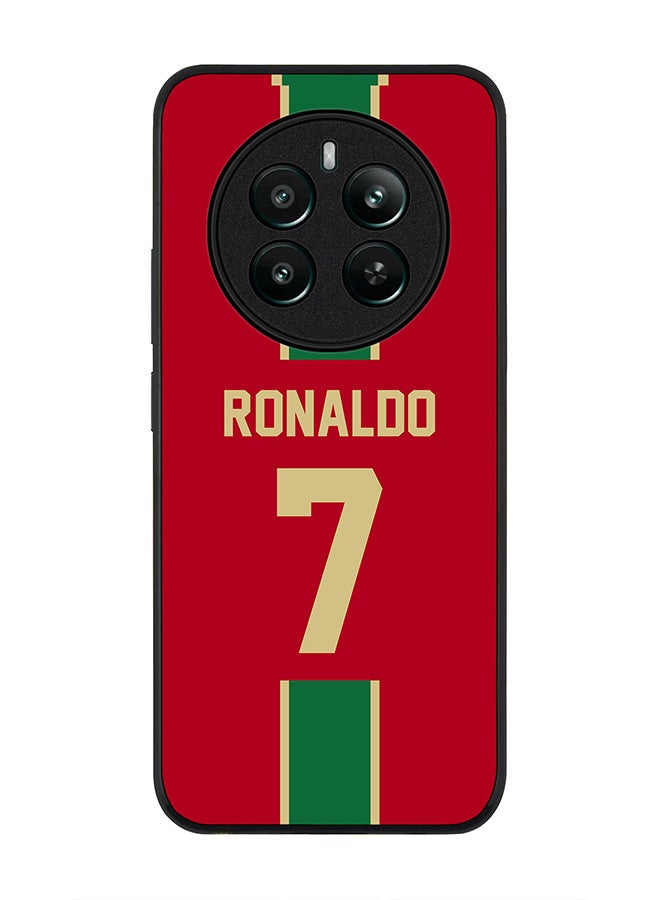 Stylizedd Rugged Black edge case for Realme 12 Plus 5G / Realme 12 4G, Slim fit Case Flexible Cover - Football Team - Portugal, Player Name - Ronaldo - Image 1