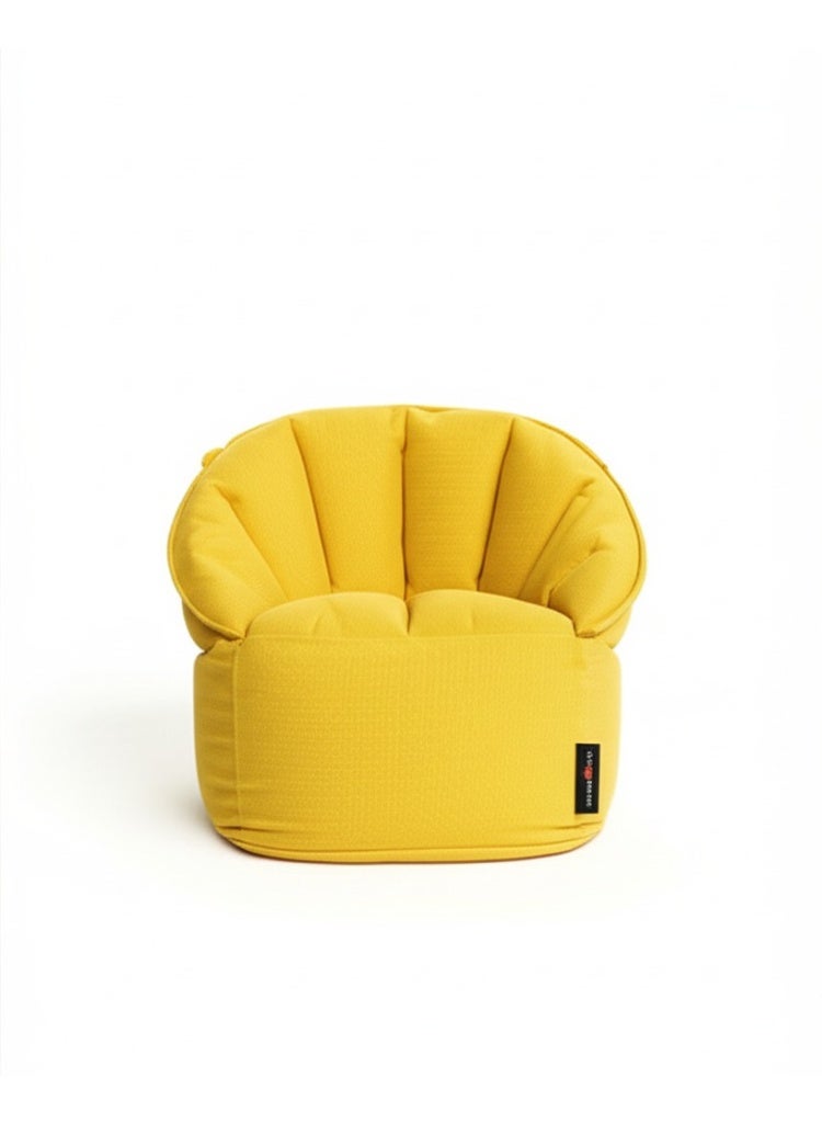 Bean2Go كرسي كيس حبوب فاخر من القماش باللون الأصفر - Image 1