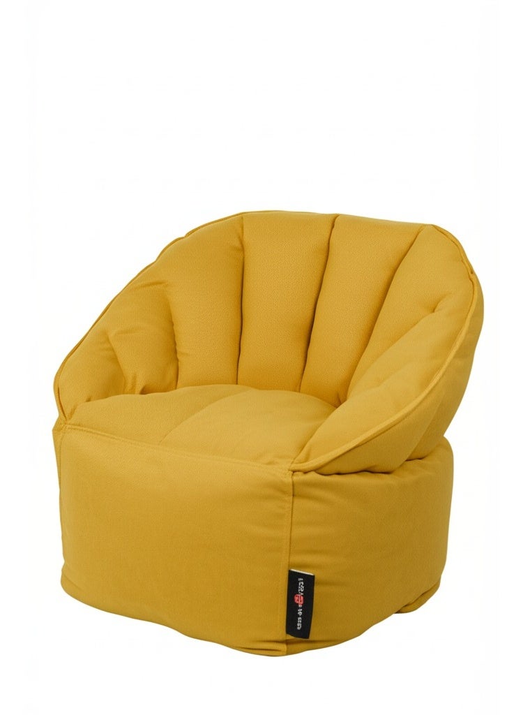 Bean2Go كرسي كيس حبوب فاخر من القماش باللون الأصفر - Image 2