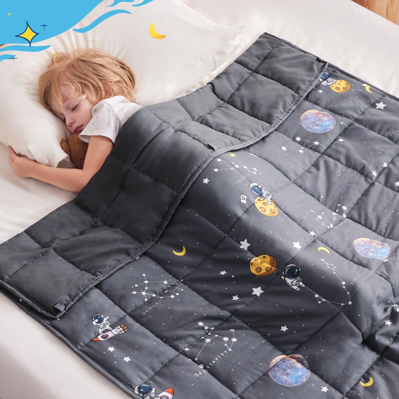anfie Weighted Blanket Kids (36"x48" 5lbs), Weighted Blanket Cooling Blanket for Sleeping,Throw Size Breathable Blanket with Premium Glass Bead(Space Grey) - Image 4