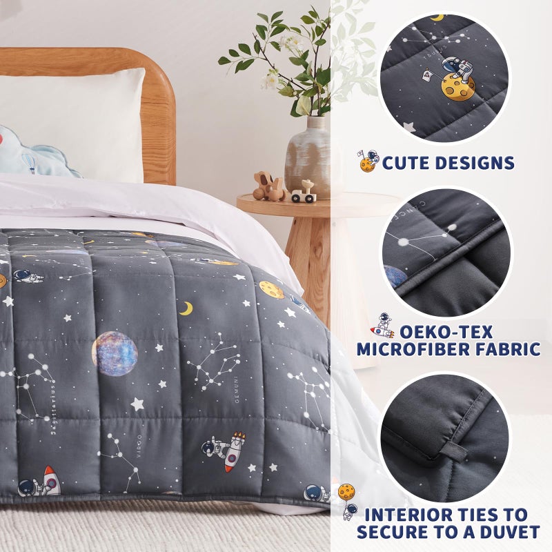 anfie Weighted Blanket Kids (36"x48" 5lbs), Weighted Blanket Cooling Blanket for Sleeping,Throw Size Breathable Blanket with Premium Glass Bead(Space Grey) - Image 3