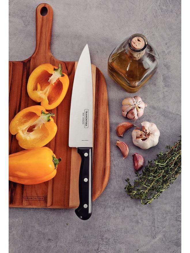 ترامونتينا سكين شيف ترامونتينا ألتراكورت  بوصات بشفرة ستانلس ستيل ومقبض بولي بروبلين أسود - Image 2