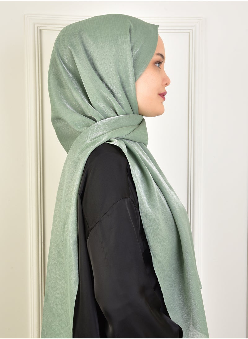 Burden İpek - Shimmering Elegance Hijab Shawl In Light Green: Made in Turkey, lightweight, non-slip and perfect for all your special occasions - Image 1