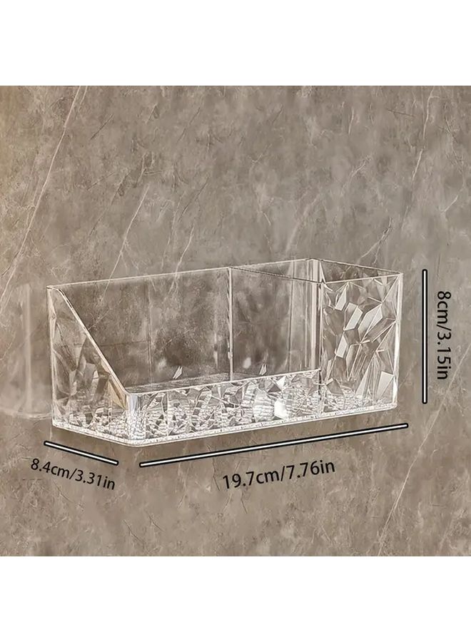 Grey Black Water Ripple Mirror Cabinet No Drill Wall Mount Storage Box Organizer - Image 3