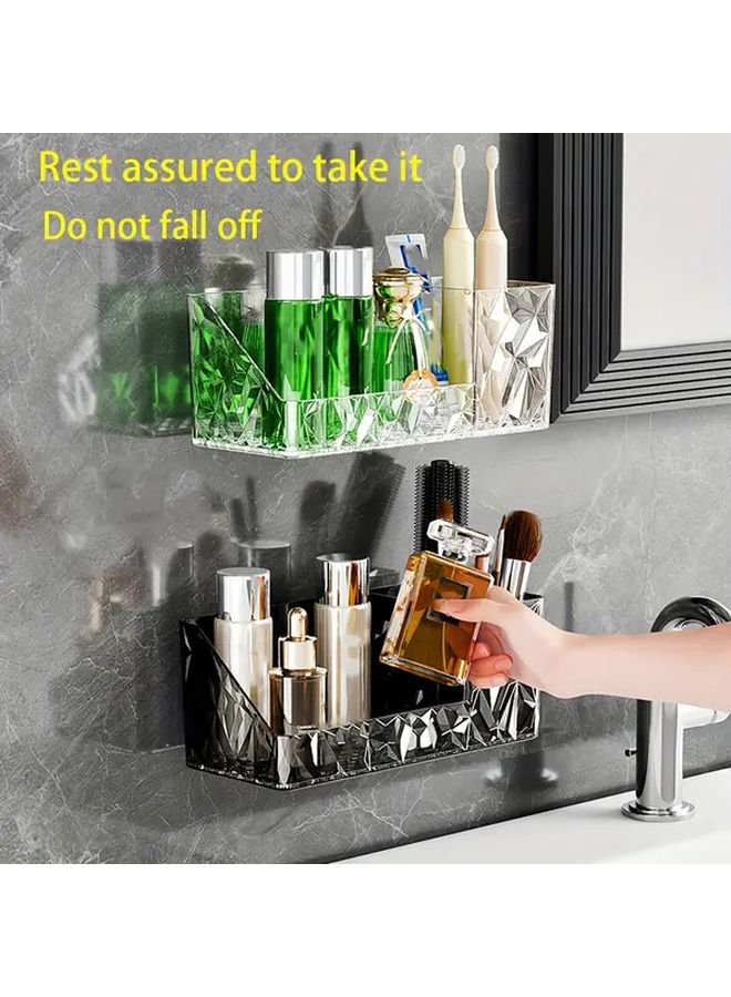 Grey Black Water Ripple Mirror Cabinet No Drill Wall Mount Storage Box Organizer - Image 4