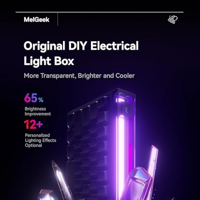 MelGeek لوحة مفاتيح الألعاب المغناطيسية MADE68 PRO بتأثير هول، مفاتيح قابلة للتبديل، تصميم 65% مع إضاءة RGB - بنفسجي - Image 3