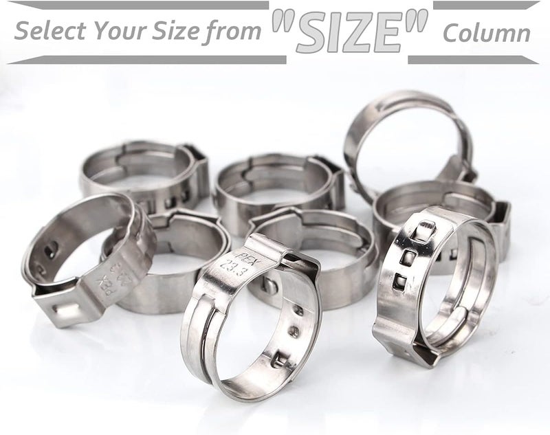 PADTON 50 Pack 1 Inch PEX Cinch Clamp Rings, Stainless Steel Pex Fittings Crimp Rings Pinch Clamps for PEX Tubing Pipe Fitting Connections (1 Inch) - Image 2