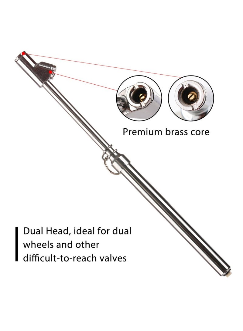Tire Pressure Gauge Straight-on Foot Dual Head Chucks Auto Service Gage Heavy Duty Air Gauge 10-150PSI 100-1000KPa for Car Truck RV Van - Image 3
