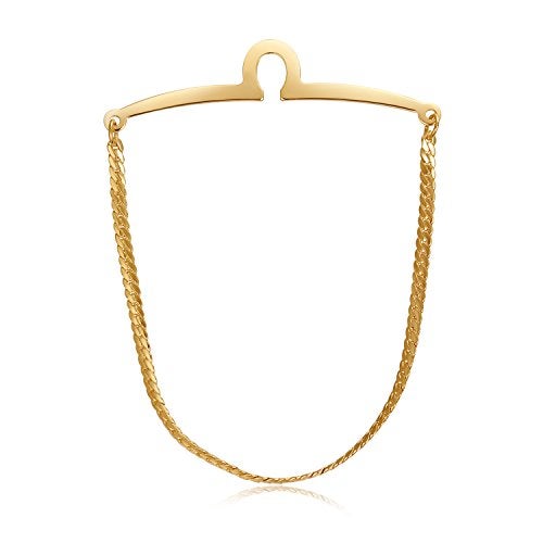Yoursfs Gold Tie Chains For Men Tie Clips Golden Polish Tie Bar Necktie Button Hole Cable Tack Clip in Present Box - Image 1