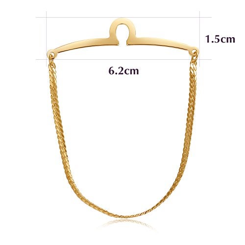 Yoursfs Gold Tie Chains For Men Tie Clips Golden Polish Tie Bar Necktie Button Hole Cable Tack Clip in Present Box - Image 2