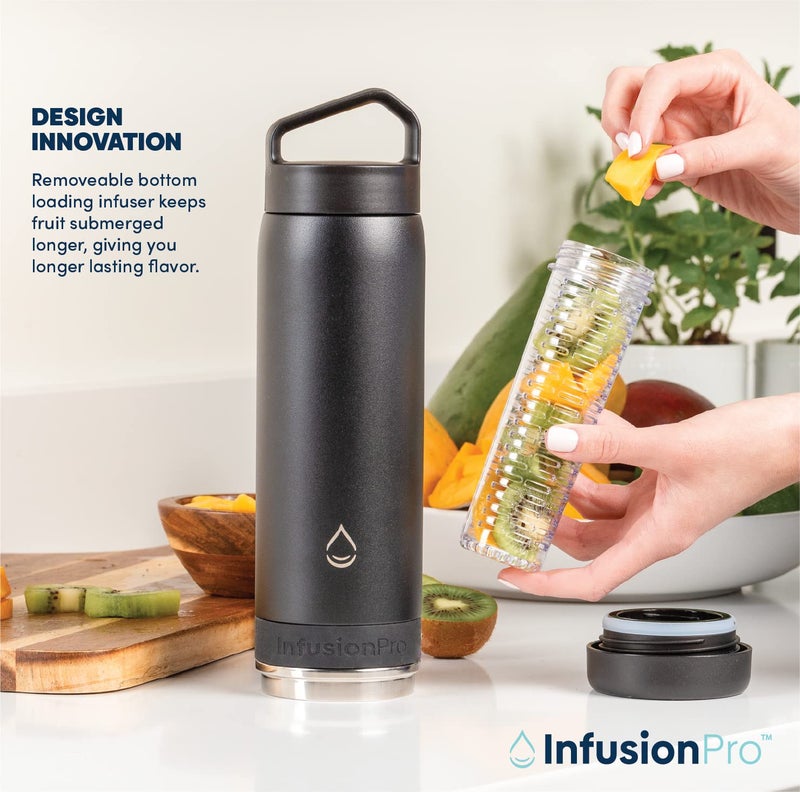 Infusion Pro Fruit Infuser Water Bottle - Vacuum Insulated (20 oz) Stainless Steel : Fruit Infusion Recipe eBook : Bottom Loading for More Flavor : Easy Cleaning : Great Gift - Image 3