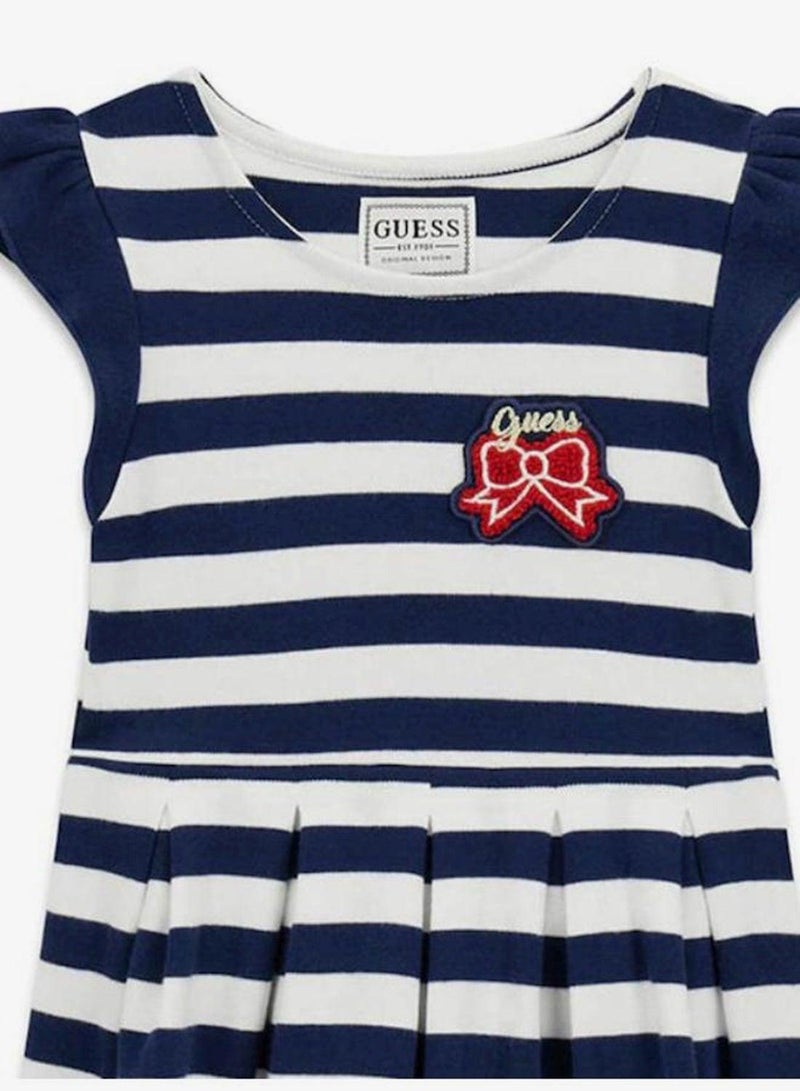 GUESS Infant Striped Short Sleeve Mini Dress - Image 4