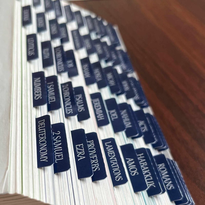 thinkor Laminated Bible Tabs, Reposition Large Print Stickers, Easy to Read and Apply Bible Tabs for Women and Man (Sapphire Blue) - Image 2