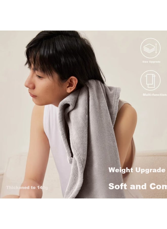 Sanli 7A Antibacterial Towel 2 Pack, Class A, Thickened, 140G, Unisex, For Face Washing, Bathing, Home Use, Quick-Drying Large Towel For Hair, Brown/Grey - Image 5