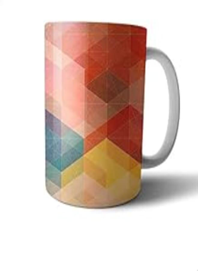 Ceramic Geometric Shapes Printed Mug - Multi Color