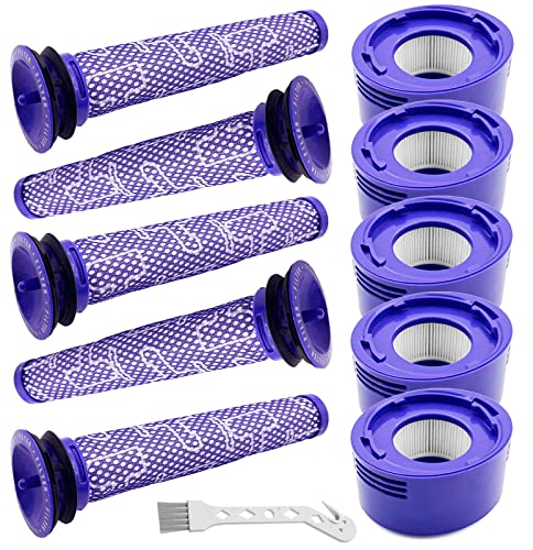 Tivcroxs 10 Pack Replacement Vacuum Filters Compatible with Dyson V7, V8 Cordless Vacuums - 5 Pre-Filters, 5 Post-Filters - Image 1