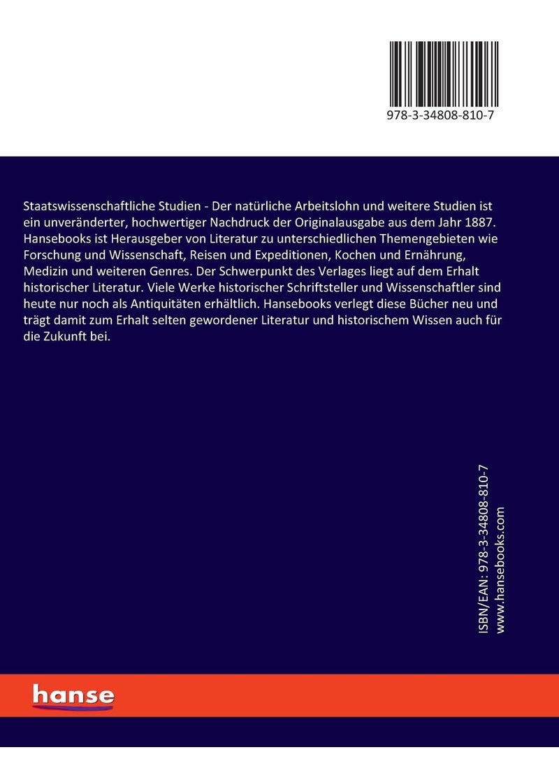 Staatswissenschaftliche Studien: Der natürliche Arbeitslohn und weitere Studien  - Image 2
