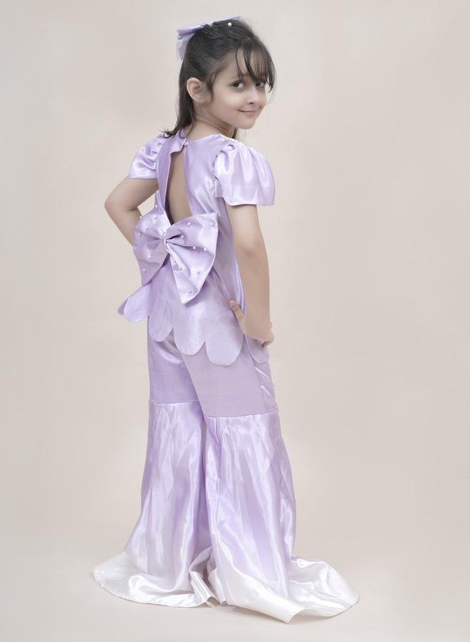 Maithili Maithili Faux Pearl Embellished Scallop Edge Top and Ombre Palazzo Set  - Image 4