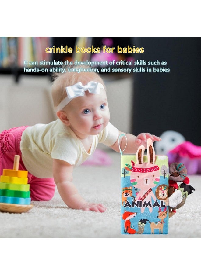 BeFunky Baby Fabric Book - Months 0-12, Soft 3D Sensory Book with Crinkle Pages, Montessori Learning Toy for Boys & Girls (Animal), Multicolor - Image 2