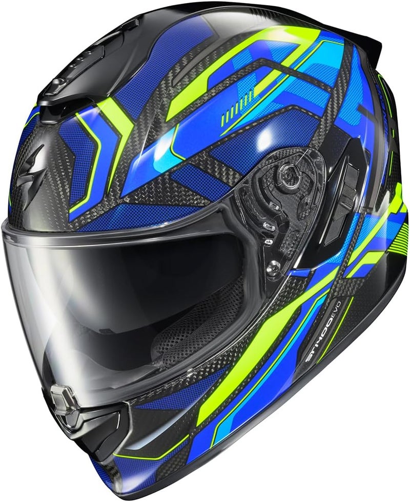 ScorpionEXO ST1400 EVO Carbon Fiber Full Face Motorcycle Helmet - Bluetooth Ready (Gloss Blue - Medium) - Image 2