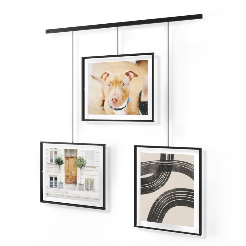 Umbra Exhibit Wall Frame with Metal Rod for HangingRimless DesignSuitable for Living Room Bathroom Bedroom Entryway and More Black