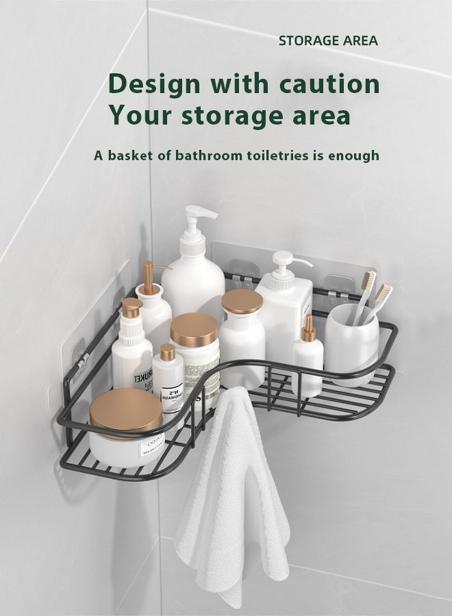 رف تخزين مثلث للاستحمام، 1 قطعة/2 قطعة/3 قطع، منظم لاصق للحمام لتخزين الحمام والمطبخ، بدون حفر، سعة كبيرة، منظم حمام من الفولاذ المقاوم للصدأ مقاوم للصدأ لرفوف الاستحمام الداخلية، سعة كبيرة ومتينة، إكسسوارات حمام مناسبة للديكور المنزلي والمطبخ - Image 5