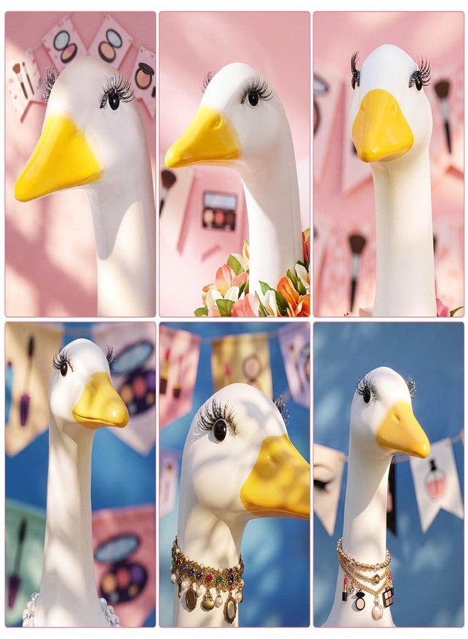 Geelin 7 Pcs Porch Goose Outfit Eyelash for 23/17'' Plastic Lawn Goose Statue Reusable Mink Fake Lashes End 3D Salon Eyelashes for Lawn Patio Art Decoration(Glitter,Black) - Image 5