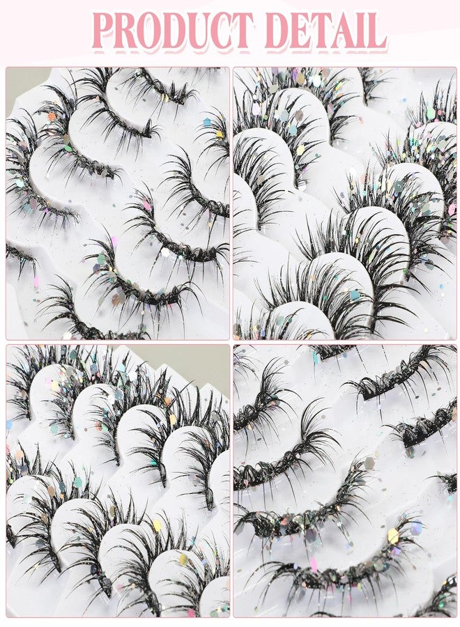 Geelin 7 Pcs Porch Goose Outfit Eyelash for 23/17'' Plastic Lawn Goose Statue Reusable Mink Fake Lashes End 3D Salon Eyelashes for Lawn Patio Art Decoration(Glitter,Black) - Image 4