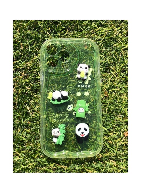 Silicone back cover with cartoon design compatible with iPhone 13 Pro Max clear