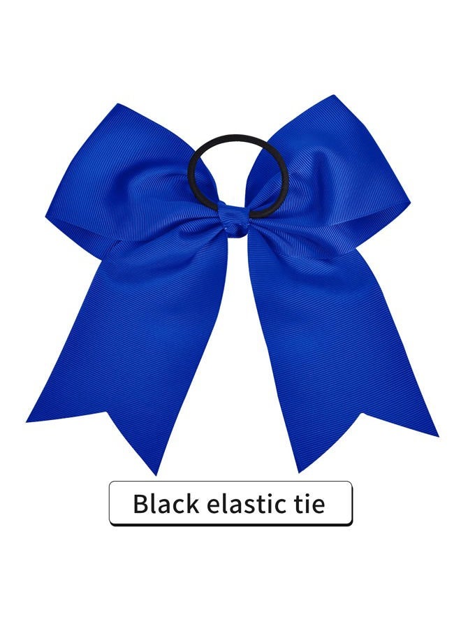 Aileam 12PCS 8" Large Cheer Bow Blue Ponytail Holder Elastic Band Hair Ties Hair Bow Accessories for Cheerleading Teen Girls High School College Softball Competition Sports - Image 5