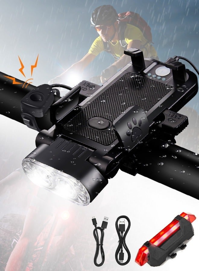 OR MENG Bike Lights, USB Rechargeable Bike Lights, With the Function of 3 Light Modes and Power Bank, IP65 Waterproof Bicycle Lights, Easy to Fit - Image 5