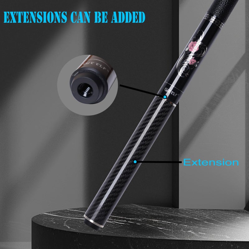 CUEELF Pink Pool Cue Stick 58inches Canadian Maple Billiard Cue Sticks Professional Pool Stick Gifts for Women and Ladies (Rose, 20 oz) - Image 5