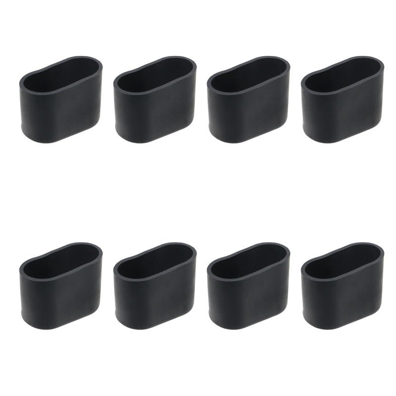 Geesatis 8 Pcs Oval Chair Leg Cap Flexible Furniture Pad Table Feet Covers Floor Protector Black 2 x 1 inch