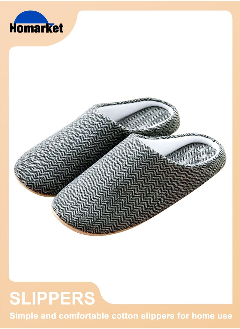HomarKet - Comfort Slip on Bedroom Slippers for Men and Women Memory Foam Soft House Slippers Warm Plush Non-Slip Loafer Shoes for Indoor and Outdoor - Image 1