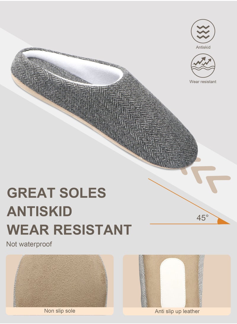 HomarKet - Comfort Slip on Bedroom Slippers for Men and Women Memory Foam Soft House Slippers Warm Plush Non-Slip Loafer Shoes for Indoor and Outdoor - Image 1