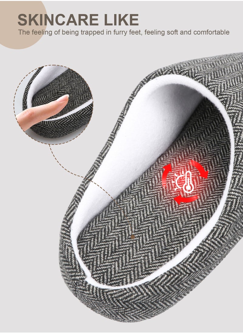 HomarKet - Comfort Slip on Bedroom Slippers for Men and Women Memory Foam Soft House Slippers Warm Plush Non-Slip Loafer Shoes for Indoor and Outdoor - Image 1
