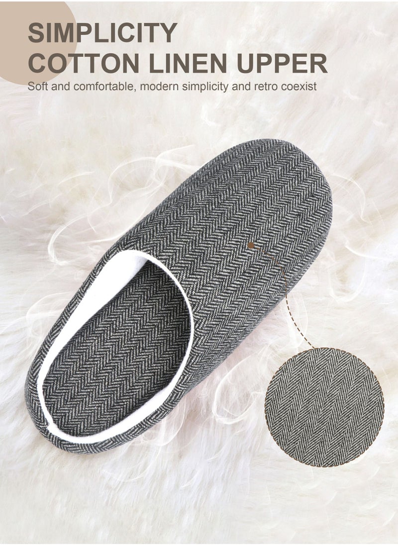 HomarKet - Comfort Slip on Bedroom Slippers for Men and Women Memory Foam Soft House Slippers Warm Plush Non-Slip Loafer Shoes for Indoor and Outdoor - Image 1