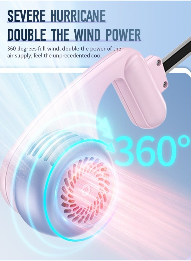 Generic Dual Turbine Bladeless Neck Fan with 5 Levels Adjustable Speed, Rechargeable 360° Cooling Personal Fan with Type-C USB Charging Cable and 3H Work Time, Suitable for Office, Sports, Outdoor Cooling,  - Image 3