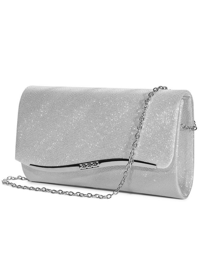 UBAYMAX Evening Bag Clutch Purses For Women Lady Girl Handbags Crossbody Bag Wedding Bag For Prom Cocktail Party Wedding Engagement (Silver) - Image 2