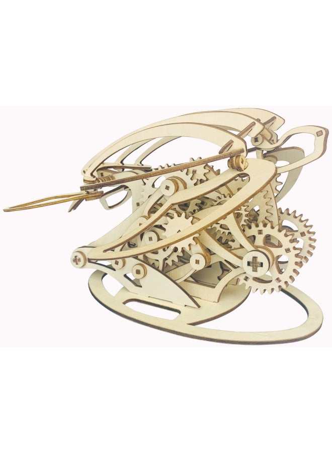 نموذج سلحفاة ميكانيكي خشبي ثلاثي الأبعاد لغز ثلاثي الأبعاد تم تجميعه يدويًا ألعاب حرفية إبداعية وحلي هدايا العيد - اللون: لون الخشب سلحفاة - Image 1