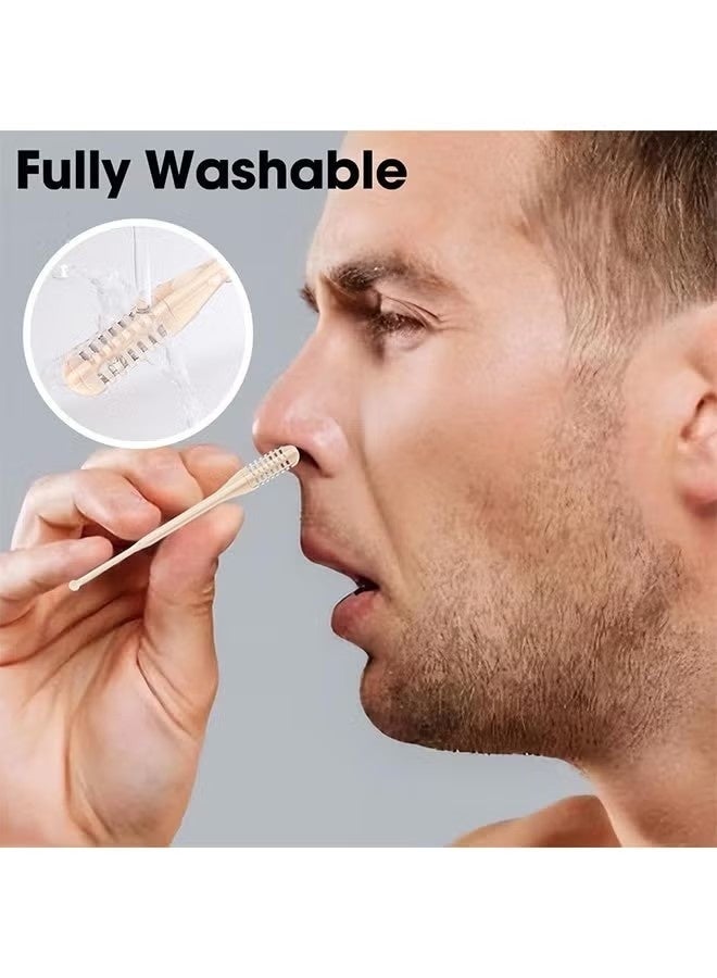 10 PCS 2-in-1 Nasal Hair Cutter, Upgrade Double Sided Nose Hair Trimmer, 360° Rotating Manual Nasal Trimmer with Ear Picker for Men Women - Image 5