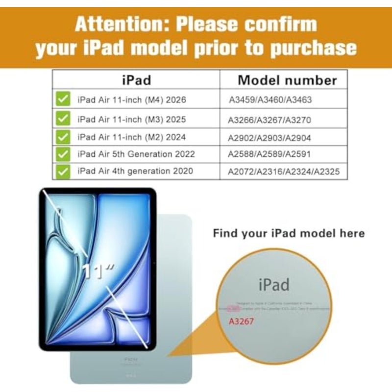 Touchpad Keyboard Case for iPad Air 11 Inch M4/M3/M2 and Air 5/4 Detachable Keyboard with Precision Multi-Touch Trackpad, Slim Protective Case with Pencil Holder for Work and Travel - Image 2
