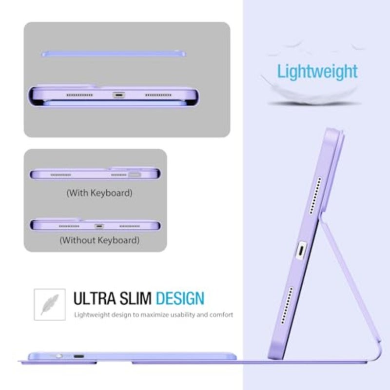 Touchpad Keyboard Case for iPad Air 11 Inch M4/M3/M2 and Air 5/4 Detachable Keyboard with Precision Multi-Touch Trackpad, Slim Protective Case with Pencil Holder for Work and Travel - Image 5