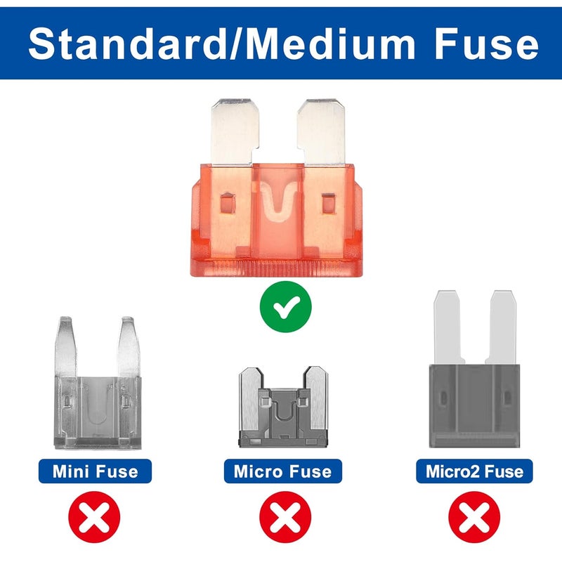 Baomain 25PCS 40 Amp Blade Fuses 40A 32V Fast-Acting Fuse for Automotive Car Truck, Short Circuit Protection Car Fuse, 40A Auto Fuses ATC/ATO (25PCS) - Image 2