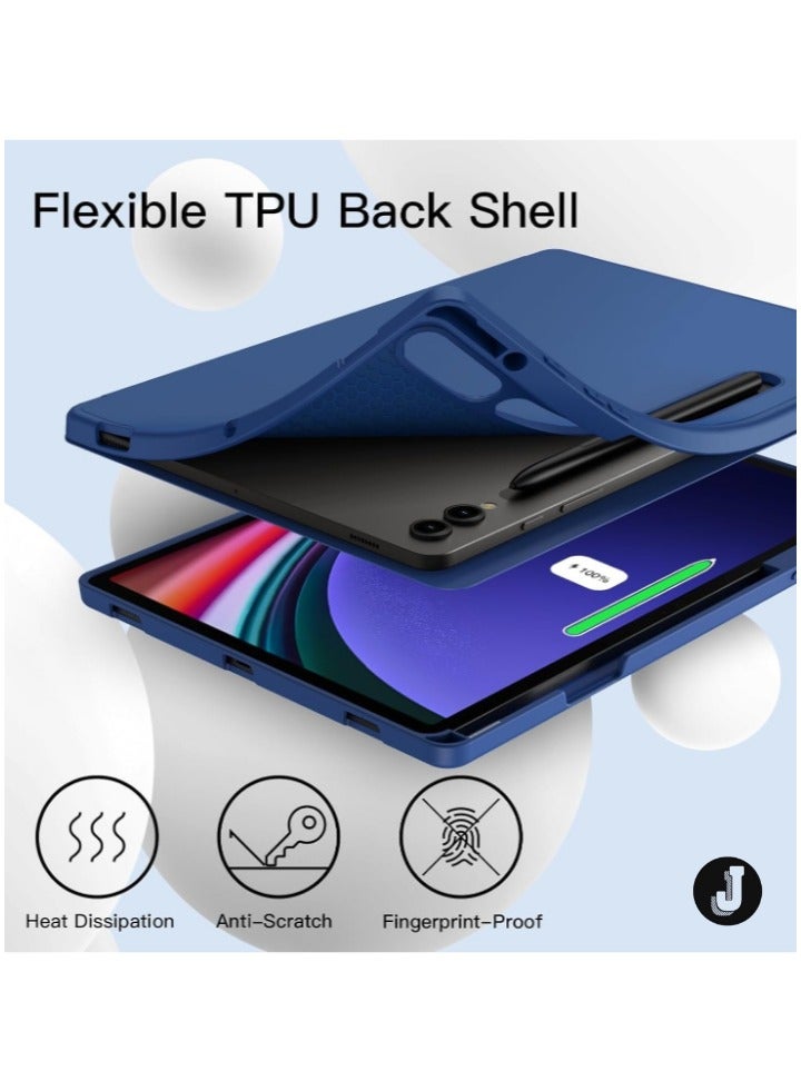 JAJEEK "New Samsung Galaxy Tab S10 Plus 12.4 Inch Case with S Pen Holder – Soft TPU Tri-Fold Stand Protective Cover, Auto Wake/Sleep, S Pen Charging Support, Blue" - Image 4