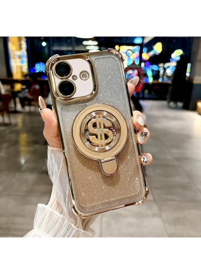 S-TOP Case For iPhone 16 Plus Space Gradient Glitter MagSafe Holder Phone Case with Lens Film - Image 1
